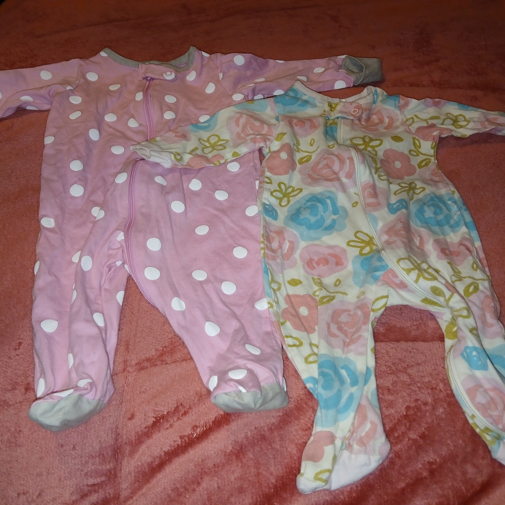 Gerber Pink Polka Dot and Floral Footies